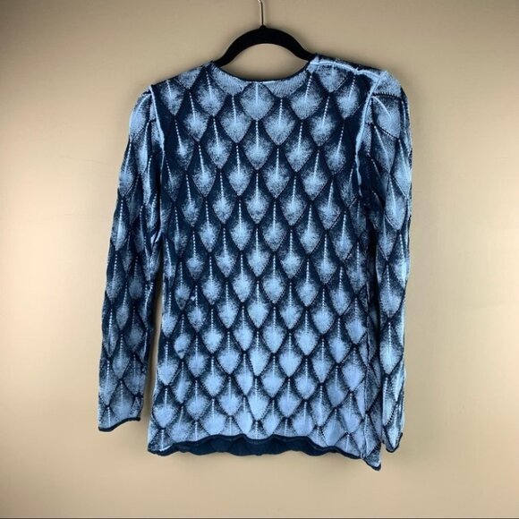Parkhurst Textured Blue Long Sleeve Sweater - Picture 2 of 9